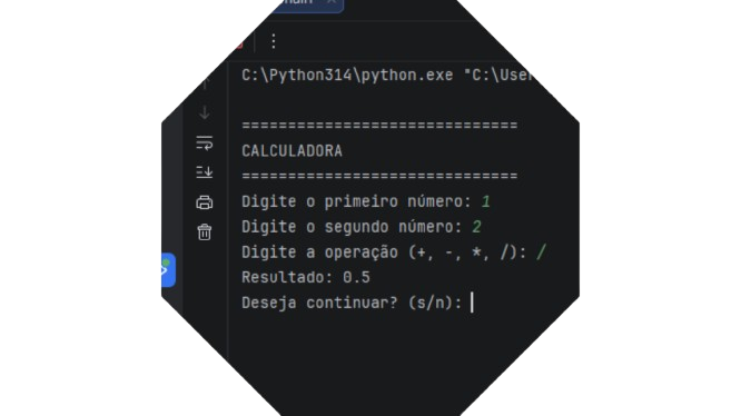 Página inicial da calculadora em Python