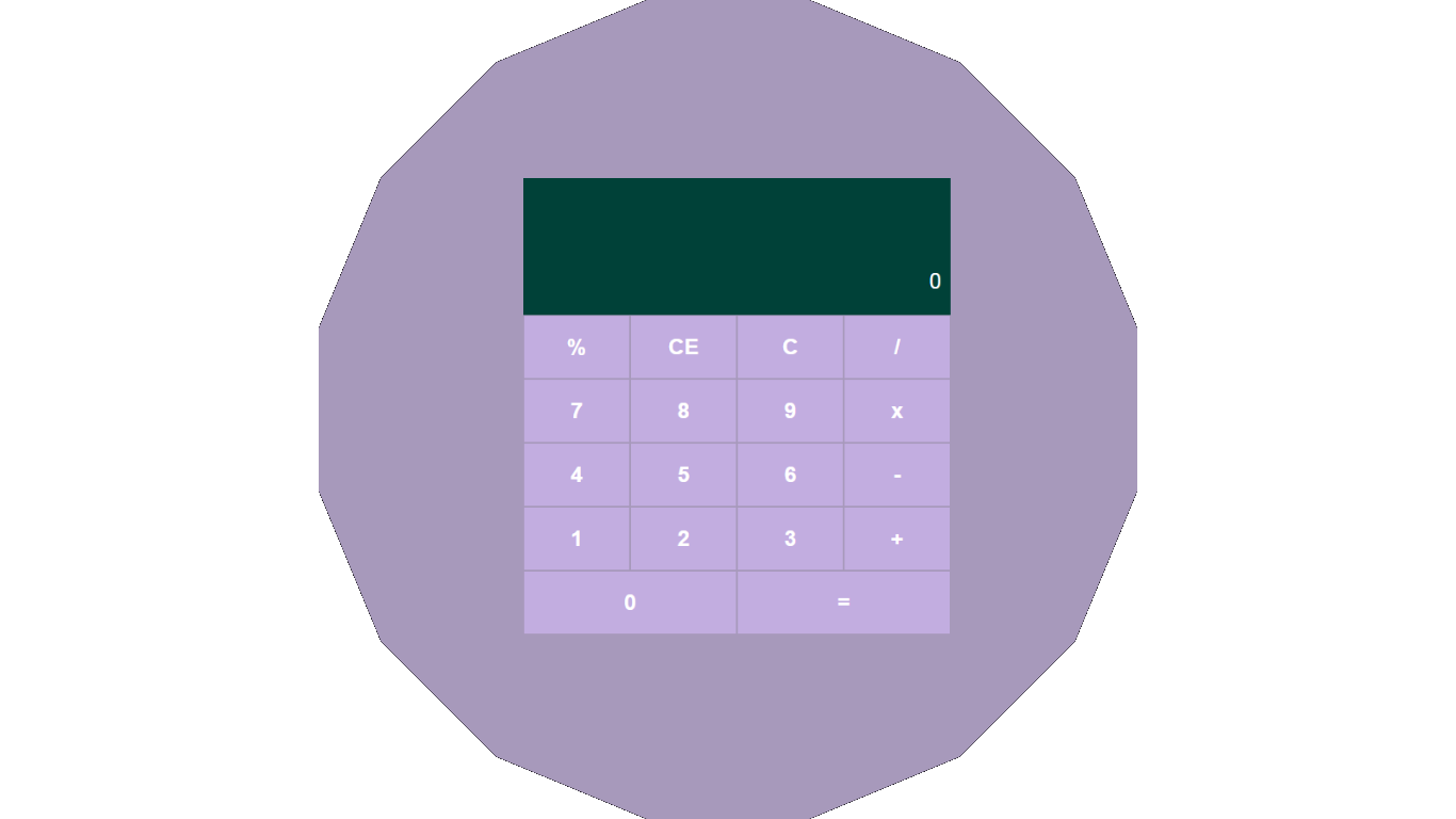 Página inicial da calculadora em React